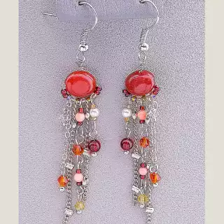 Сережки петельки Hand Made Сердолік