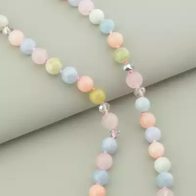 🏷️️ Намисто Морганіт срібло (925 проба) 50 см. F-94556