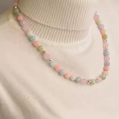 🏷️️ Намисто Морганіт срібло (925 проба) 50 см. F-94556