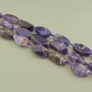 Намистини Аметист 42 см. на нитці (натуральне каміння, без застібки)