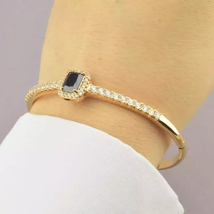 🏷️️ Браслет шарнірний Xuping Фіаніт 18 см (позолота 18к) ss_67670