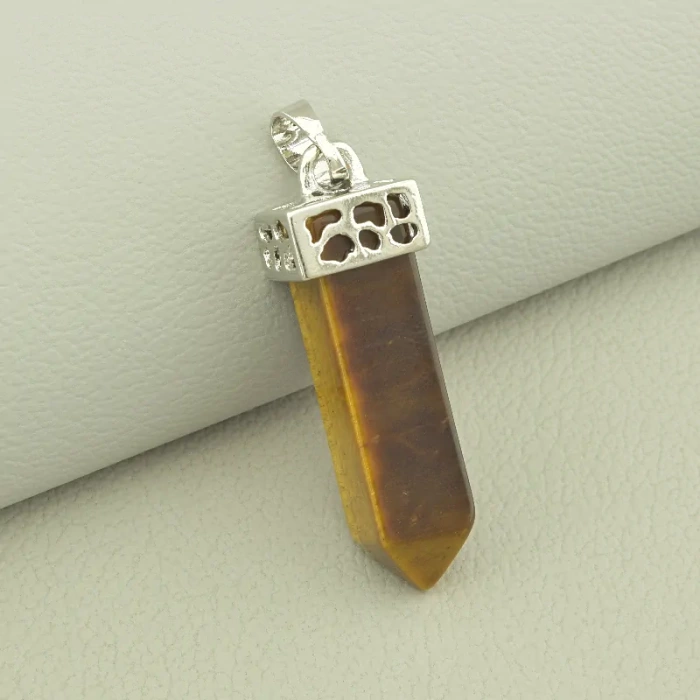 🏷️️ Кулон кристал Тигрове око 37x10мм. ss_103390