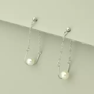 Сережки об'ємні пусети Xuping Майорка (родій)