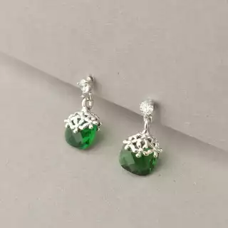 Сережки пусети Xuping Фіаніт (родій)