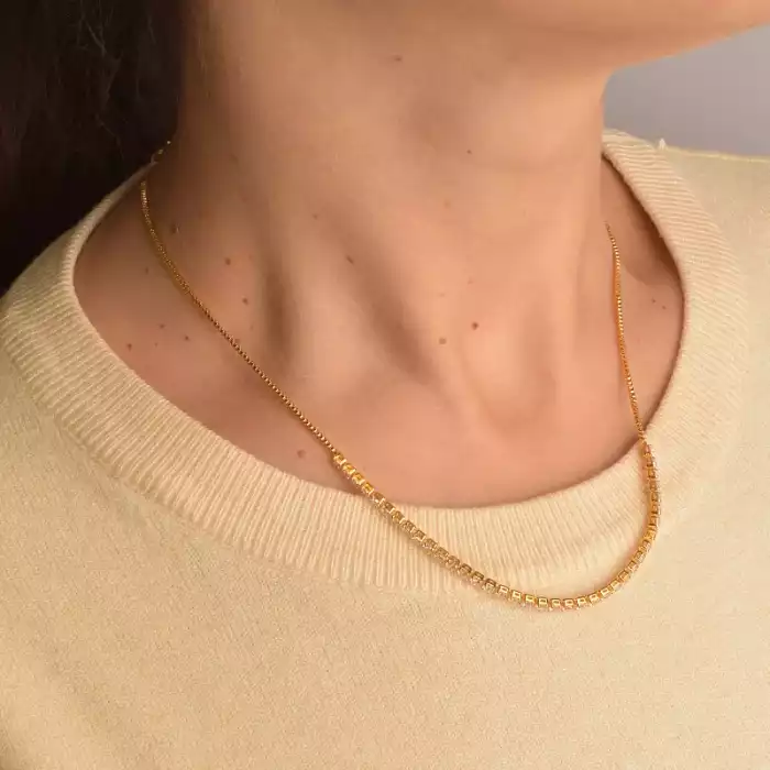 🏷️️ Підвіска Saiya Фіаніт 42 см (позолота 18к лимонна) ss_97063