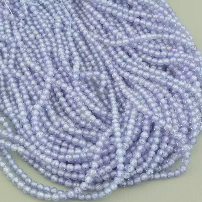 🏷️️ Нитка циркон (37 см, 3,2 мм, грань, фіолетовий, без замку) ss_105151