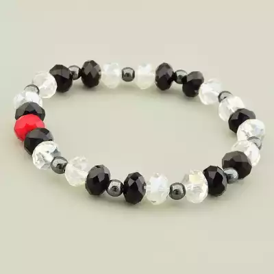 Браслет на резинці Чеський кришталь, Гематит 17 см