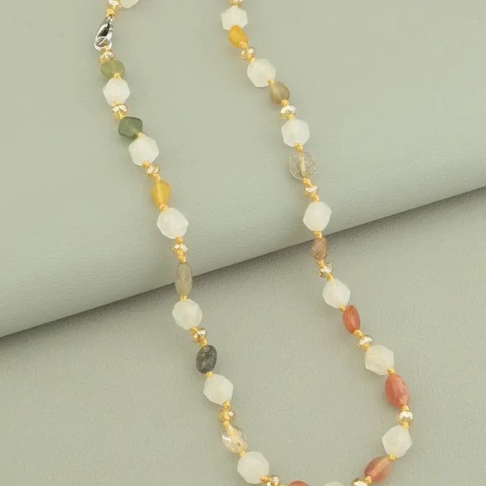 🏷️️ Намисто Агат, Яшма, Волосатик 41 см. ss_98466