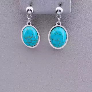 Сережки пусети Stainless Steel Бірюза