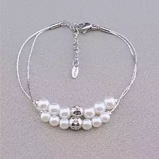 Браслет з карабіном Xuping Майорка 17 см (родій)