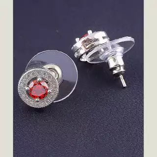 Сережки пусети Big Dipper Фіаніт (родій)