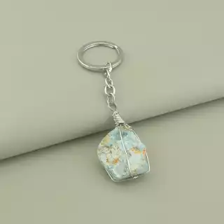 Брелок Ларімар, Апатит 120х30мм.