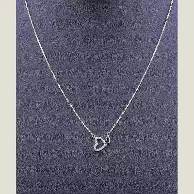 🏷️️ Підвіска серце Фіаніт 40 см (срібло) F-66799