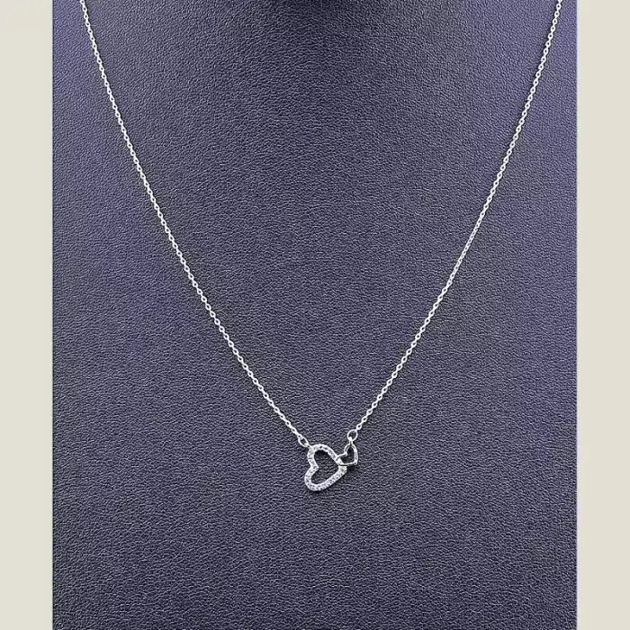 🏷️️ Підвіска серце Фіаніт 40 см (срібло) ss_66799