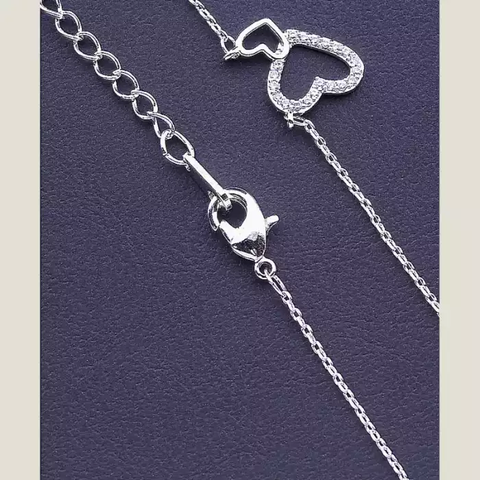 🏷️️ Підвіска серце Фіаніт 40 см (срібло) ss_66799