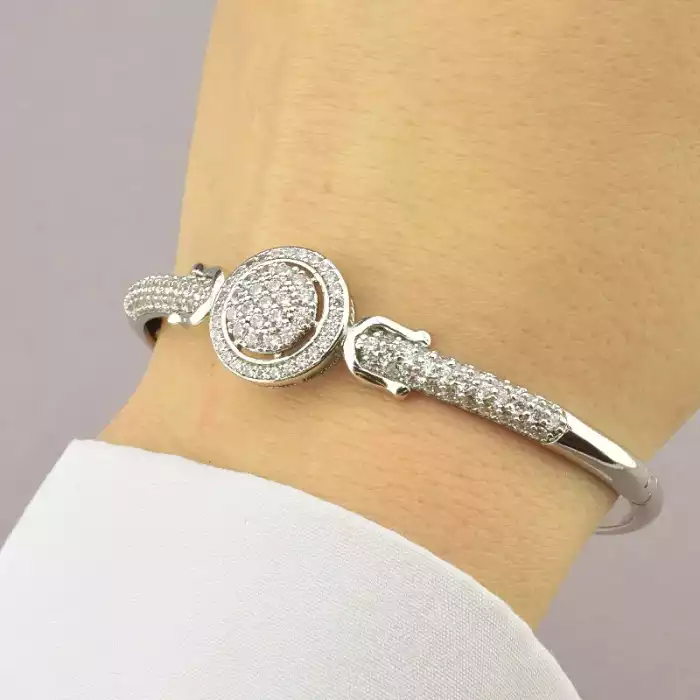 🏷️️ Браслет шарнірний Xuping Фіаніт (родій) ss_66920