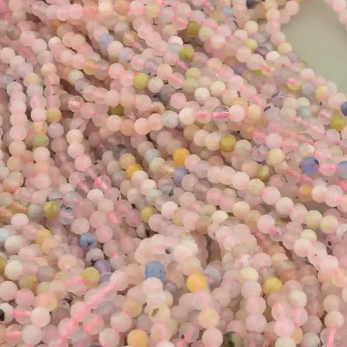 🏷️️ Намистини Морганіт 38 см. 4 мм. на нитці (натуральне каміння, без застібки) ss_103077