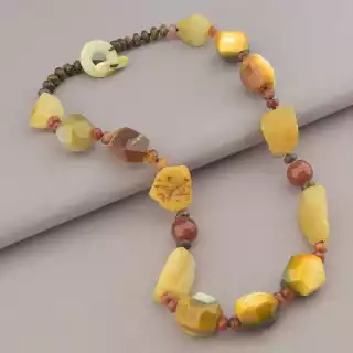 Намисто Яшма, Сердолік 60 см.