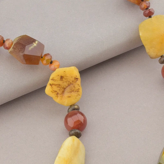 🏷️️ Намисто Яшма, Сердолік 60 см. ss_88007