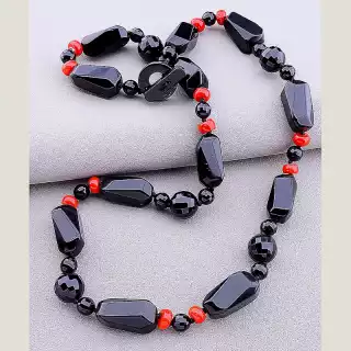 Намисто Агат, Корал 66 см