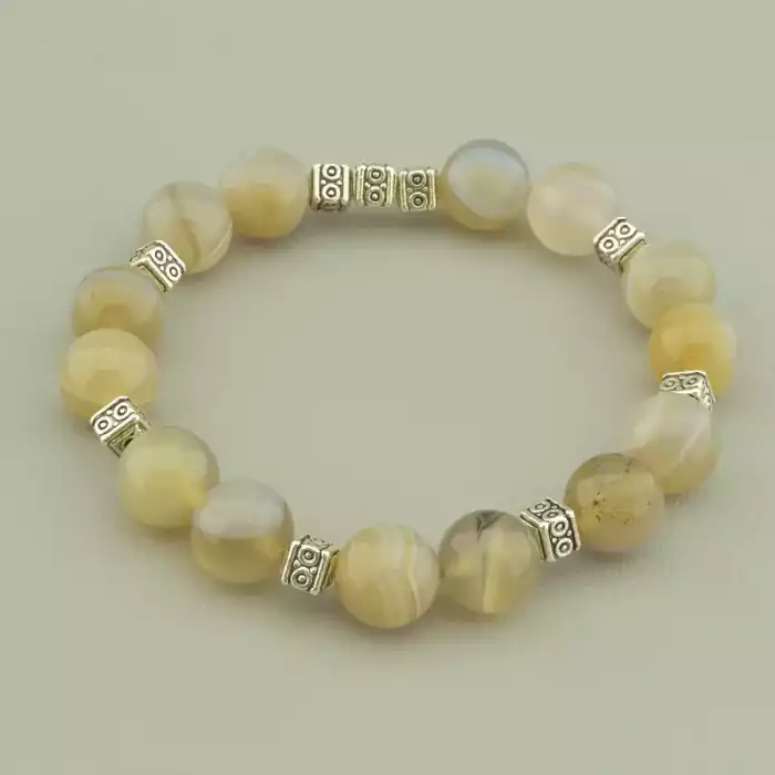 🏷️️ Браслет резинка Агат 18 см. ss_97482