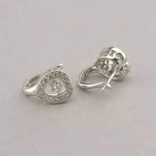 Сережки англійський замок Xuping Фіаніт (родій)