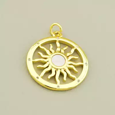 Кулон Фіаніт 22х22мм. (позолота 18к лимонна)