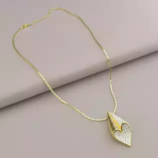 Підвіска Winniana Фіаніт 45 см (позолота 18к)