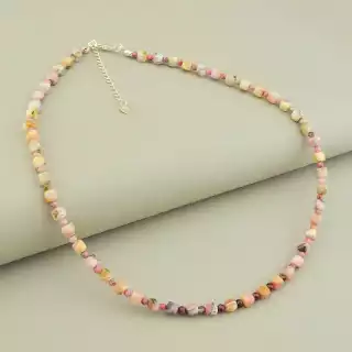 Підвіска Родоніт, Гранат 42 см срібло (925)