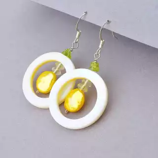 Сережки петля Перламутр, Перли