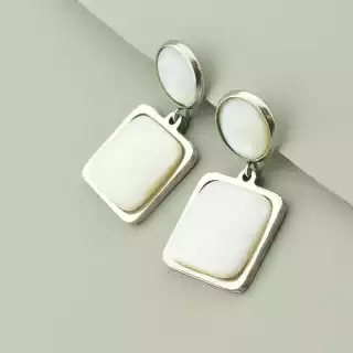 Сережки пусети Stainless Steel Перламутр