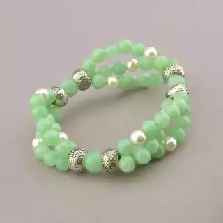 Браслет резинка Амазонит, Майорка 17 см