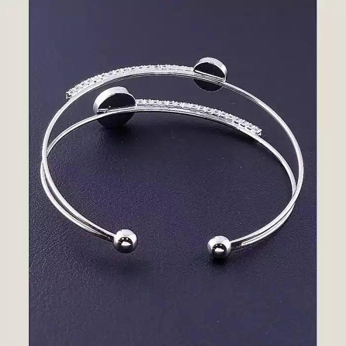 🏷️️ Браслет без застібки Saiya Фіаніт 17 см (родій) ss_83552