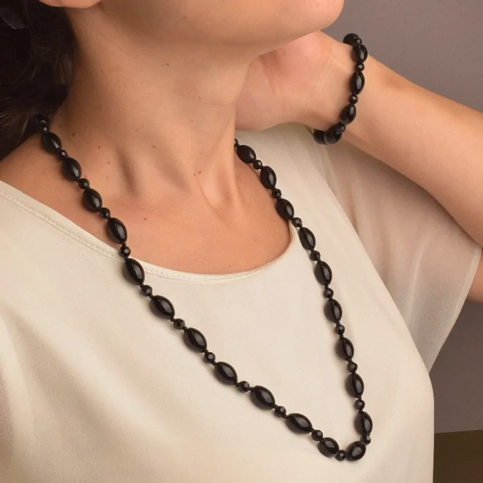 🏷️️ Намисто + Браслет Агат 65 см ss_76140