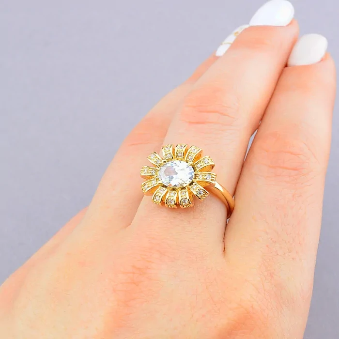 🏷️️ Каблучка Xuping Фіаніт (позолота 18к) ss_85486