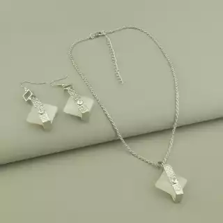 Підвіска+Серьги Агат 42 см.