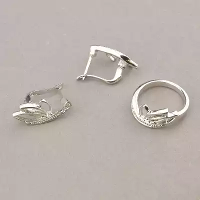 🏷️️ Набір Підвіска + Кільце + Сережки Winniana Фіаніт 42 см. F-93999