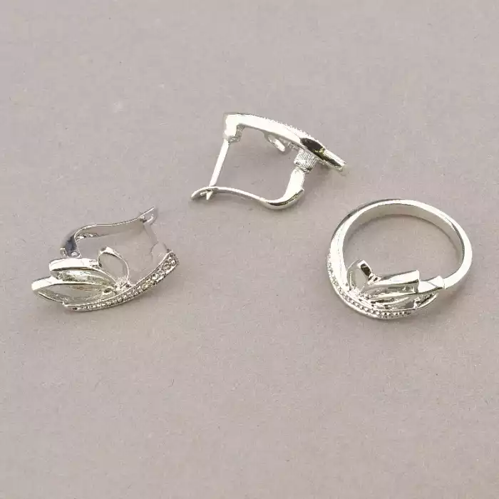 🏷️️ Набір Підвіска + Кільце + Сережки Winniana Фіаніт 42 см. ss_93999