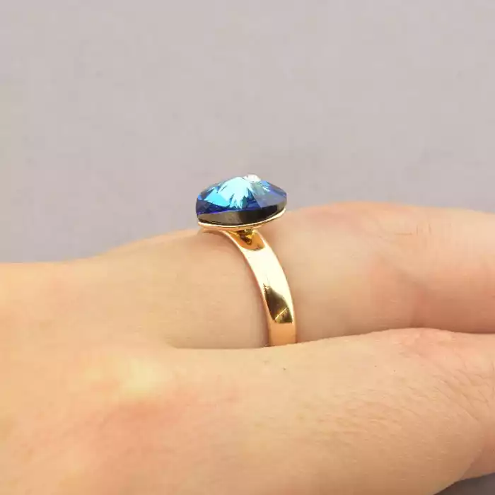 🏷️️ Каблучка серце Xuping Swarovski (позолота 18к) ss_86285