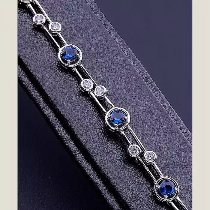 🏷️️ Браслет складний Xuping Фіаніт 17 см (родій) ss_77138