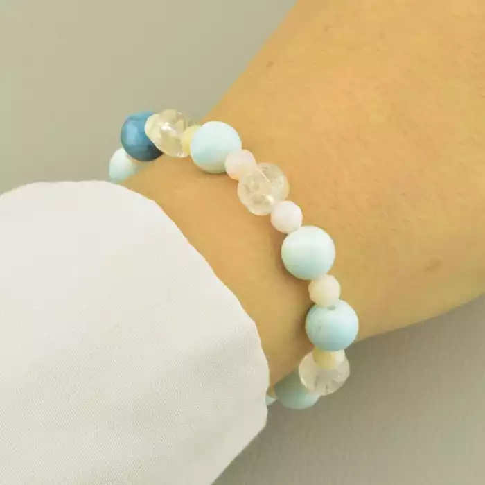 🏷️️ Браслет резинка Самоцвіти 16 см. ss_102152