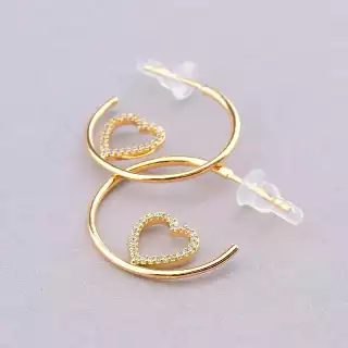 Сережки пусети Xuping Фіаніт (позолота 18к)