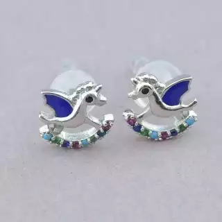 Сережки пусети Xuping Фіаніт (родій)