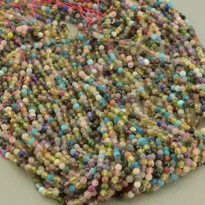 🏷️️ Намистини Самоцвіти 39 см. 3,3мм. на нитці (натуральне каміння, без застібки) F-103701