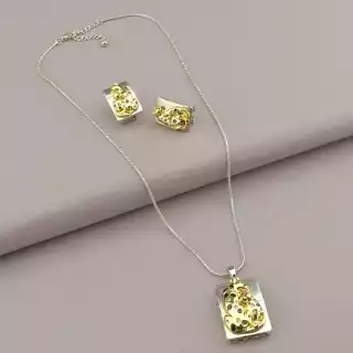 Підвіска + Сережки Abella Фіаніт 45 см.