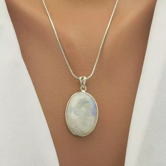 🏷️️ Кулон Місячний камінь 32х21мм. (cрібло 925 проба) ss_104340