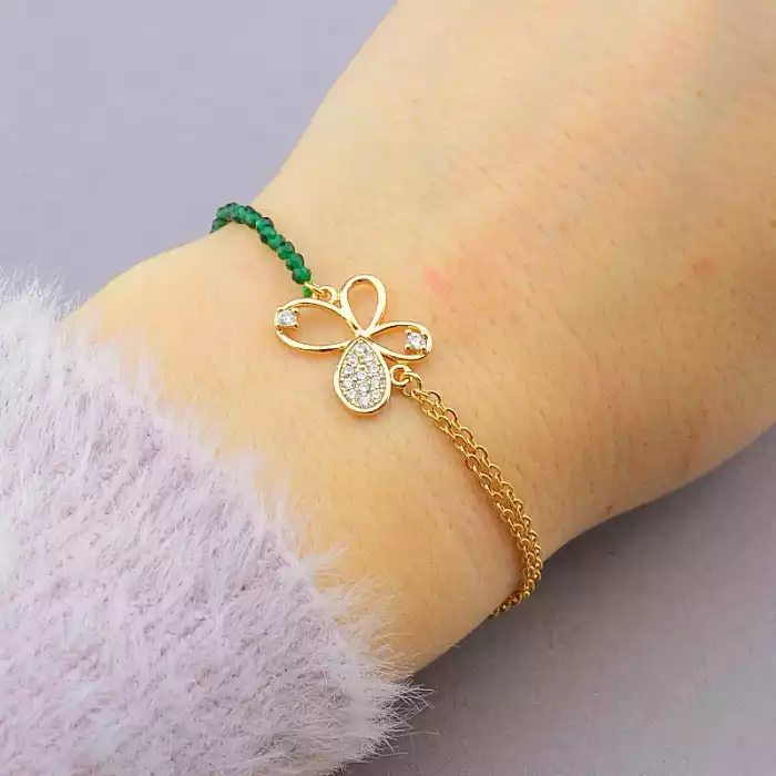 🏷️️ Браслет з карабіном Xuping Фіаніт 18 см (позолота 18к) ss_79854