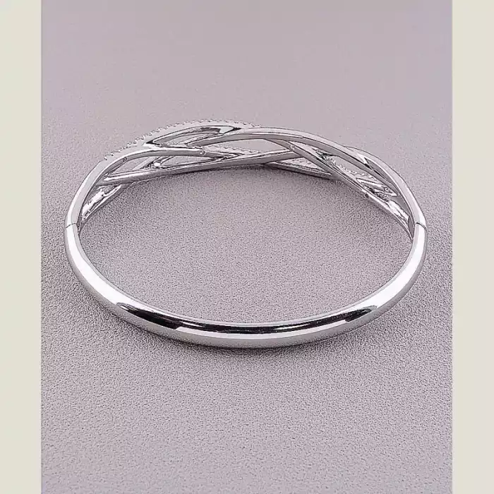 🏷️️ Браслет шарнірний Xuping Фіаніт 17 см (родій) ss_80059