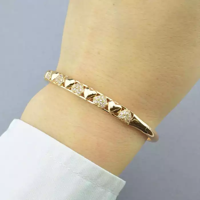 🏷️️ Браслет шарнірний Xuping Фіаніт 17 см (позолота 18к) ss_58613